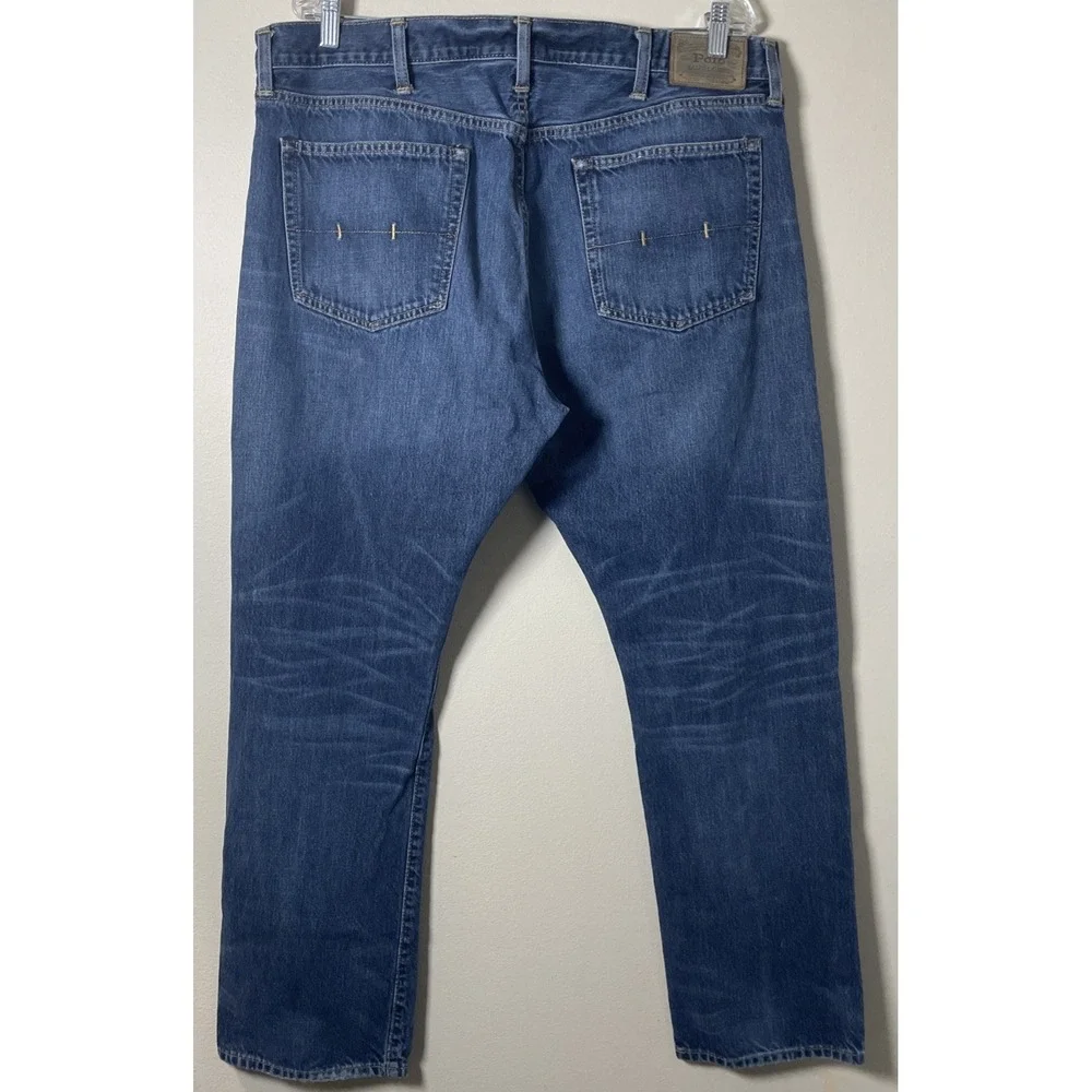 Polo Ralph Lauren Hampton Men's Jeans Blue Wash Relaxed Straight Leg Denim 38x30